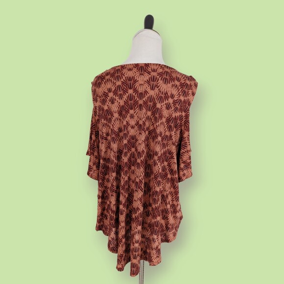 Free People We‎ The Free Cold Shoulder Short Sleeve burnt orange T Shirt S - Picture 3 of 7